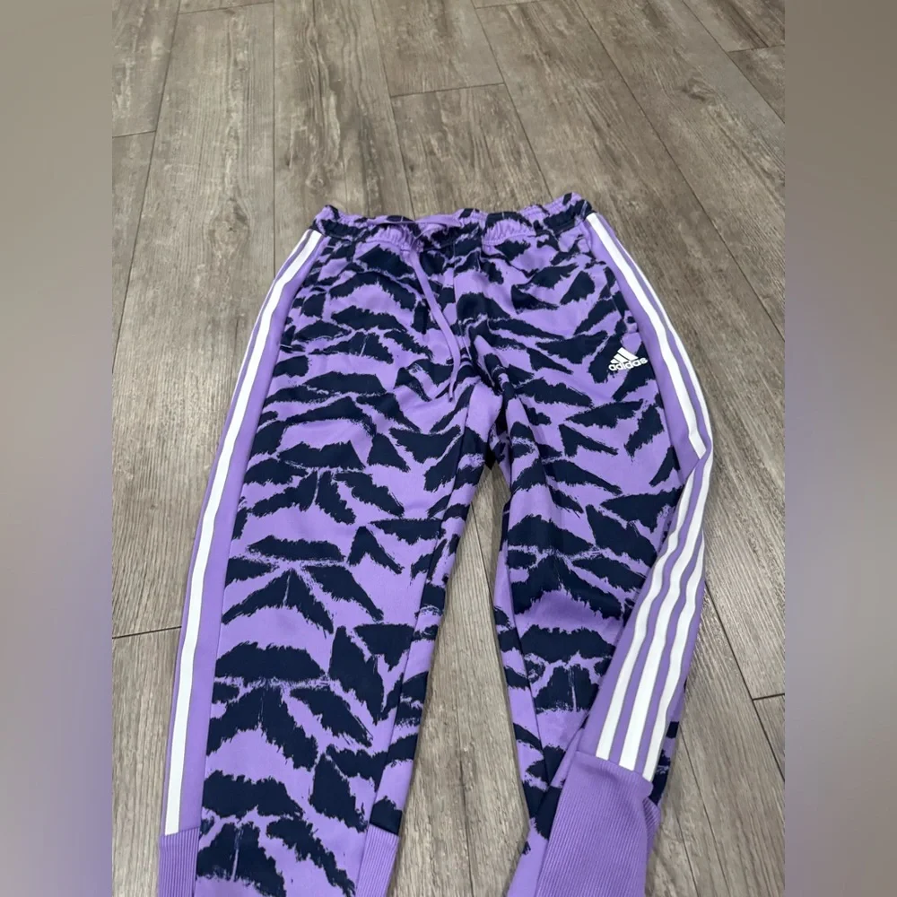 adidas Purple and Black Graphic Joggers